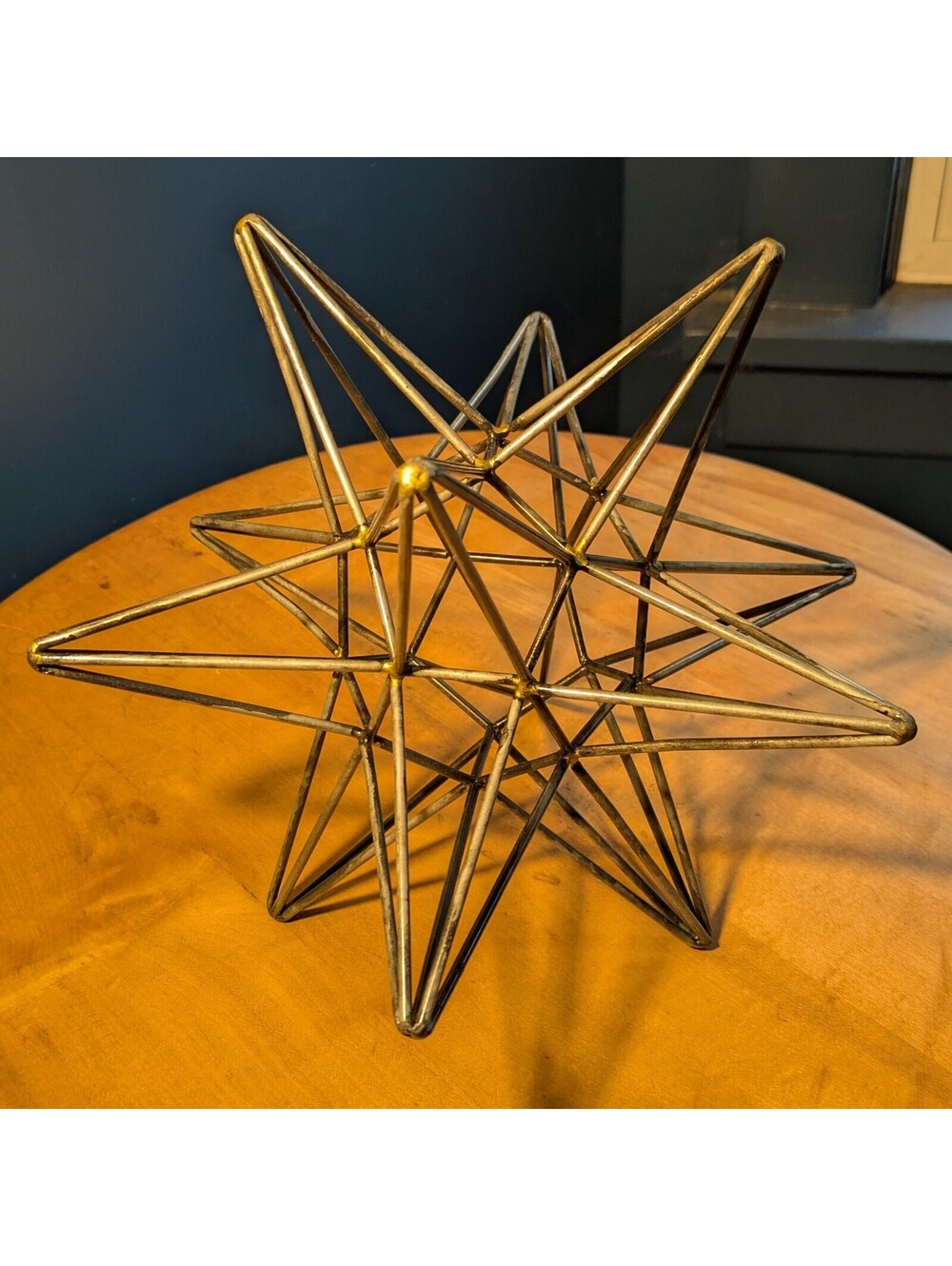 12 Point Welded Metal Decorative Star With Distressed Antiqued Finish, 12"